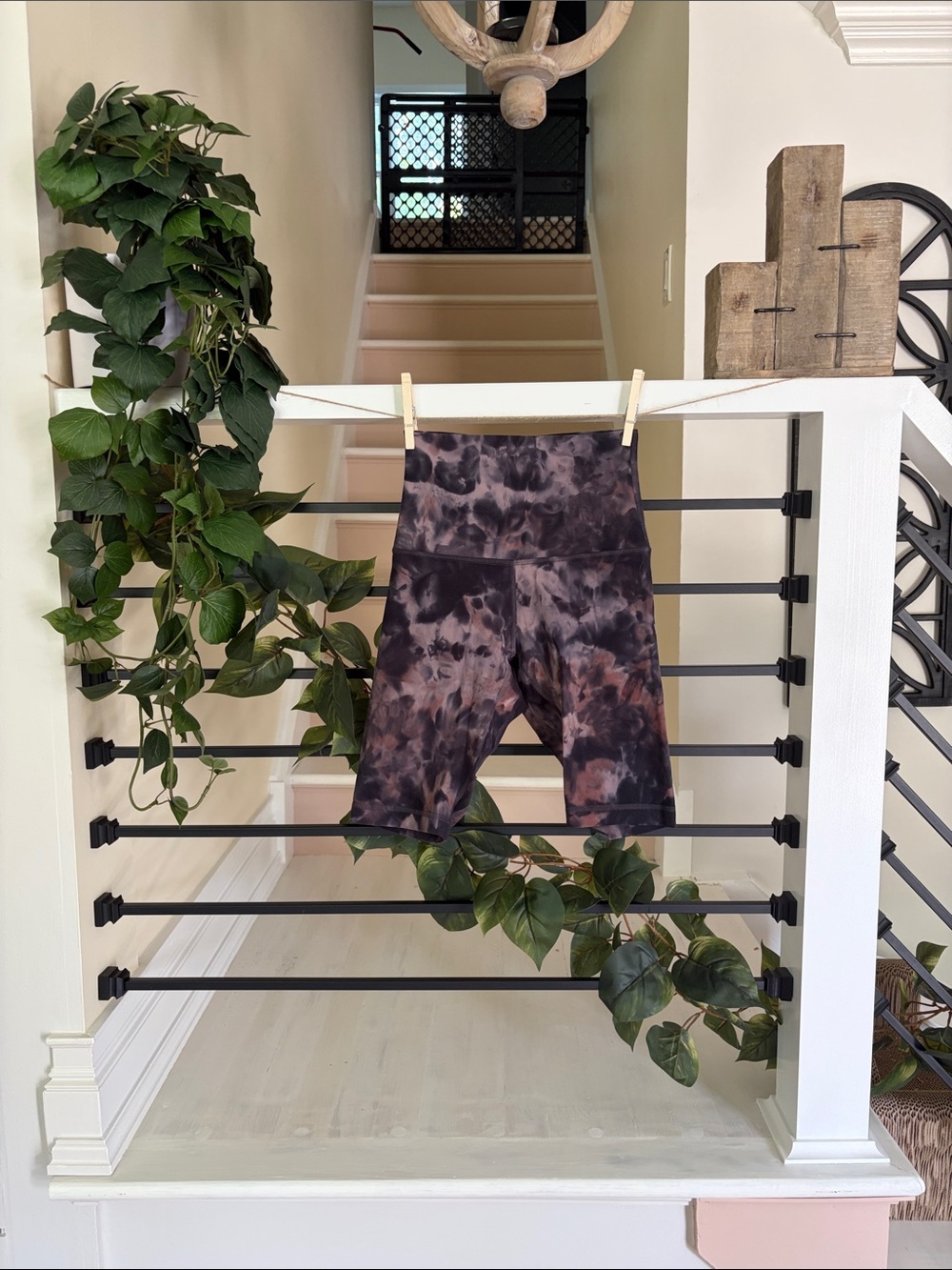 lululemon athletica Tie-Dye Black Brown Bike Shorts